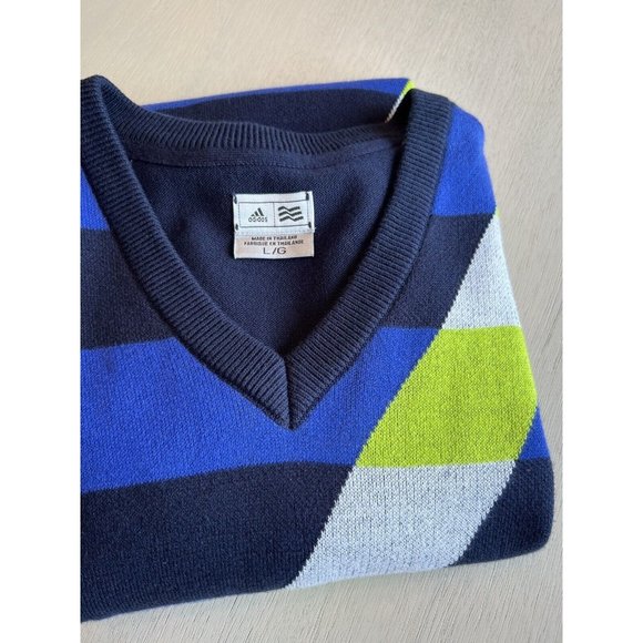 Adidas Men’s Performance Golf Graphic Sweater Vest Blue Green Size Large‎ - Picture 14 of 15